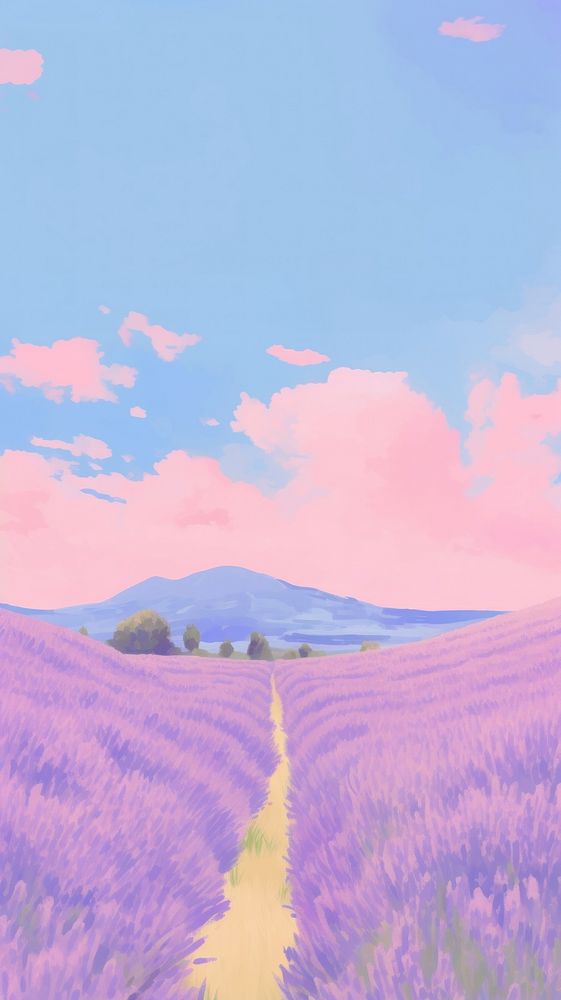  Lavender field landscape outdoors nature. AI generated Image by rawpixel.