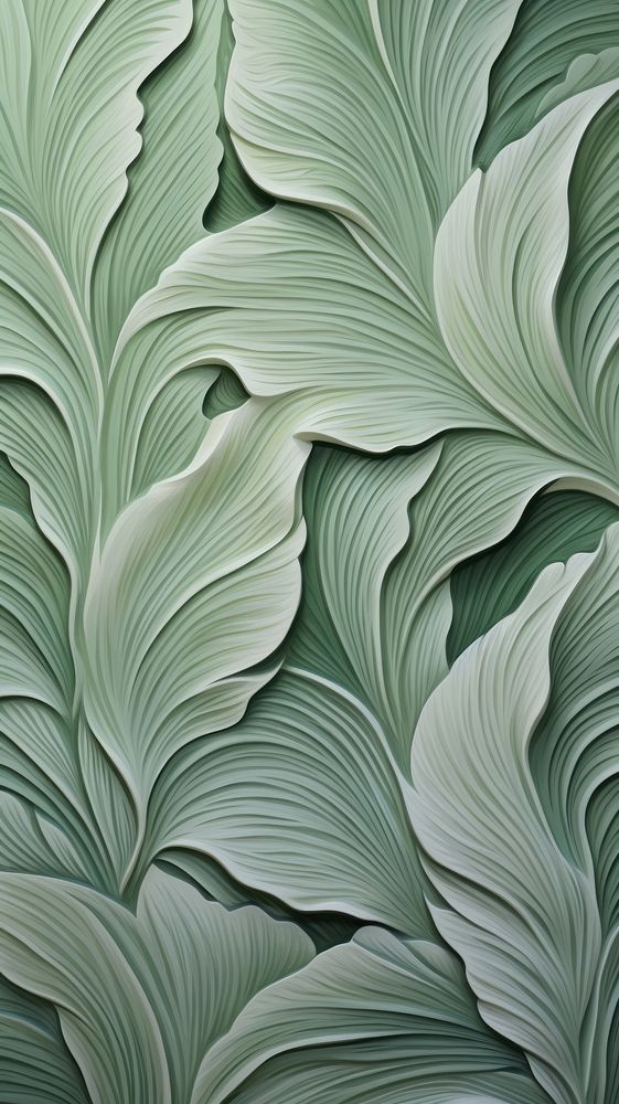 Leaf bas relief pattern plant green art.