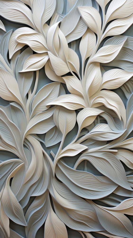 Leaf flower bas relief pattern art backgrounds publication.