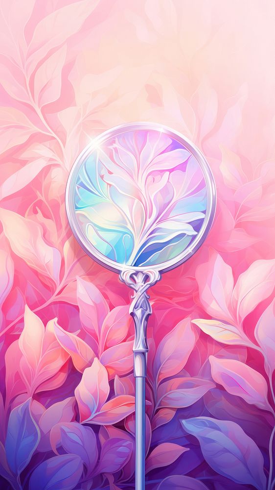 Magnifying glass art reflection fragility.