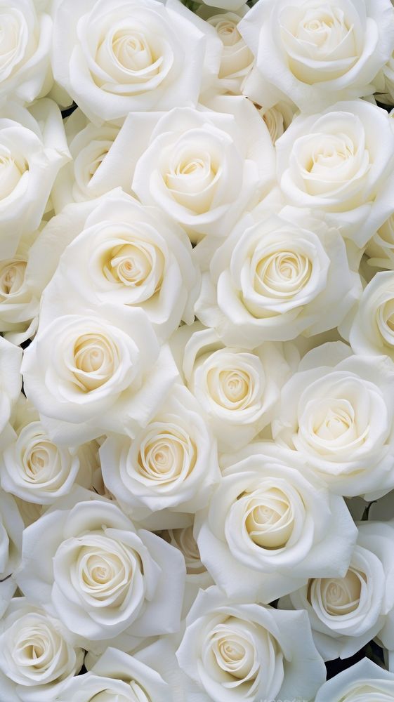  White roses pattern flower petal. AI generated Image by rawpixel.