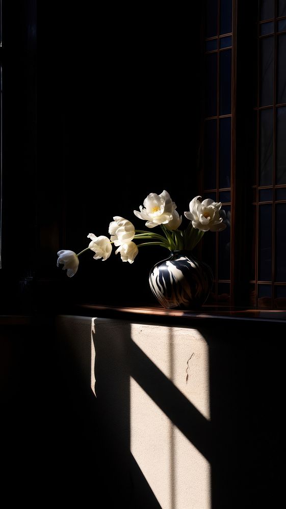 Vase windowsill flower plant. AI generated Image by rawpixel.