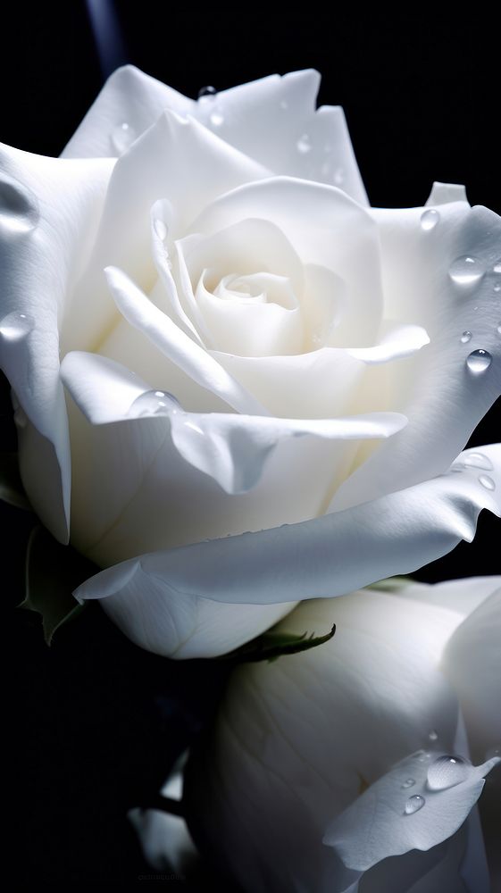  White rose flower petal plant. AI generated Image by rawpixel.