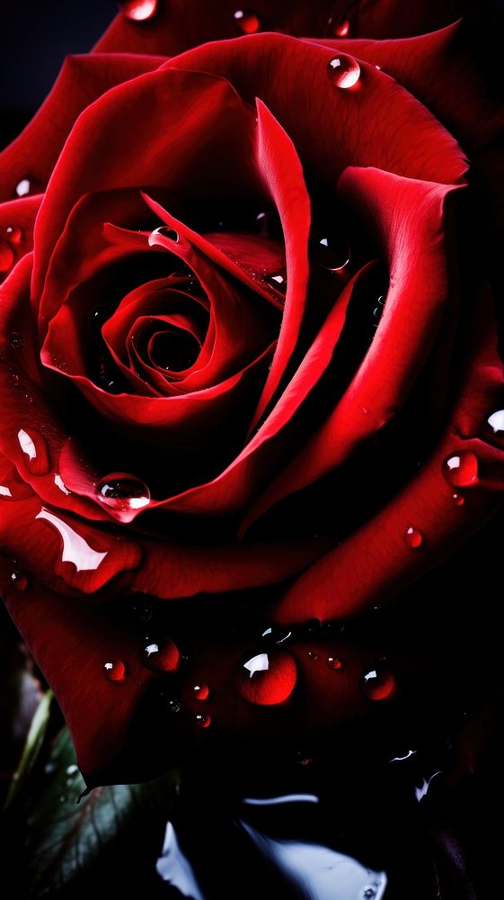  Red rose flower petal plant. AI generated Image by rawpixel.
