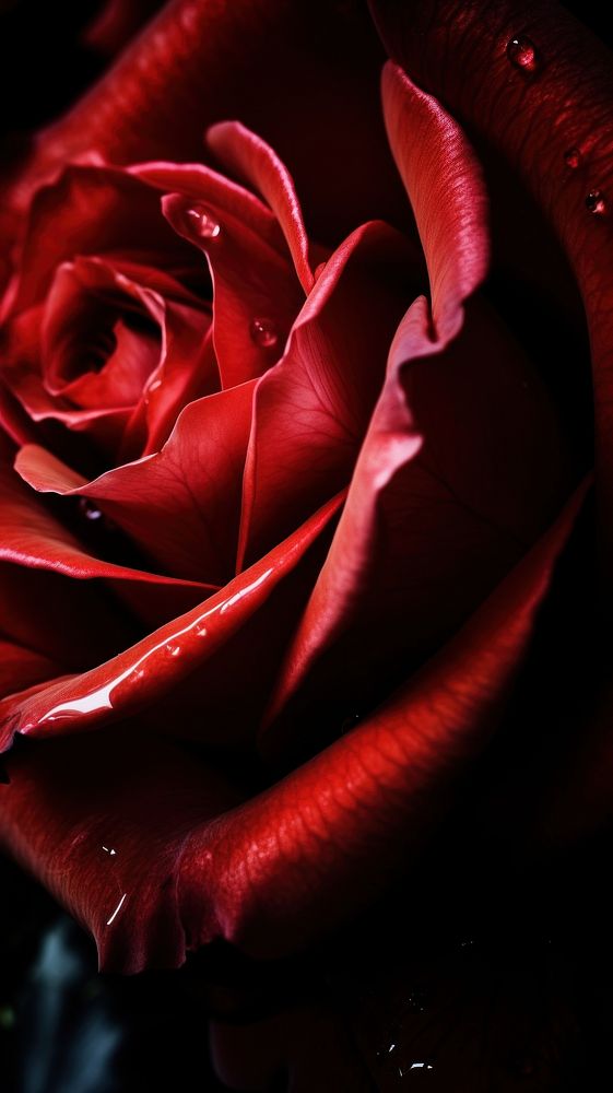  Red rose flower petal plant. AI generated Image by rawpixel.