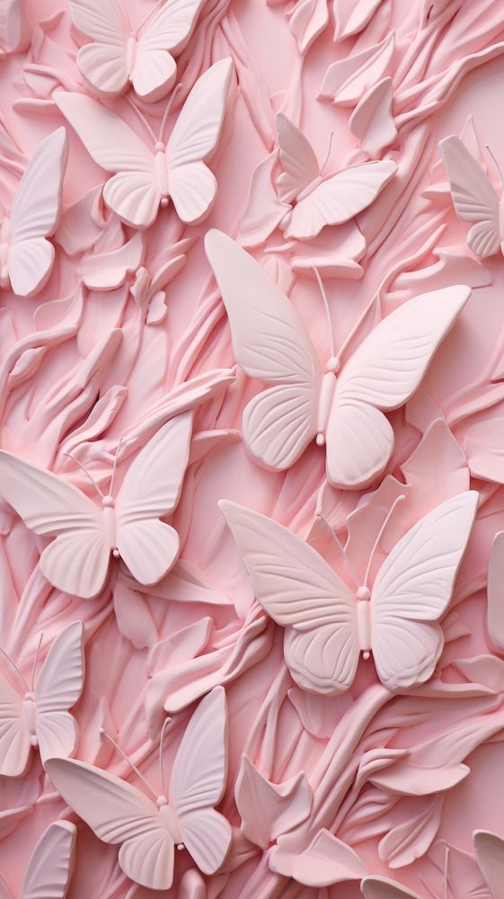 Pink butterfly bas relief pattern petal plant backgrounds.