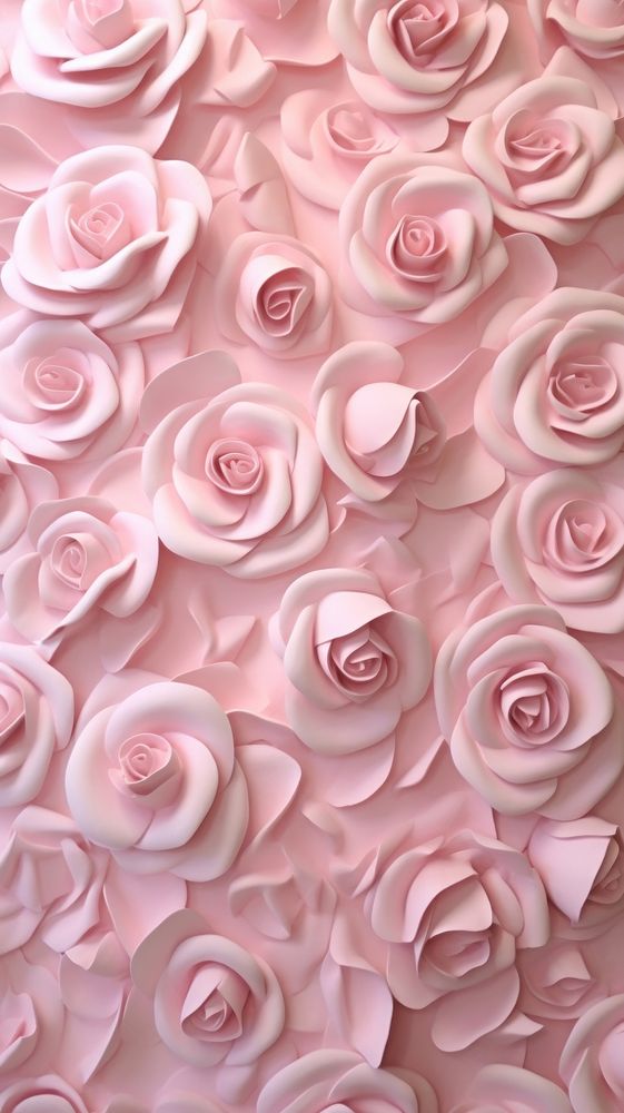  Pink rose wallpaper pattern flower. AI generated Image by rawpixel.