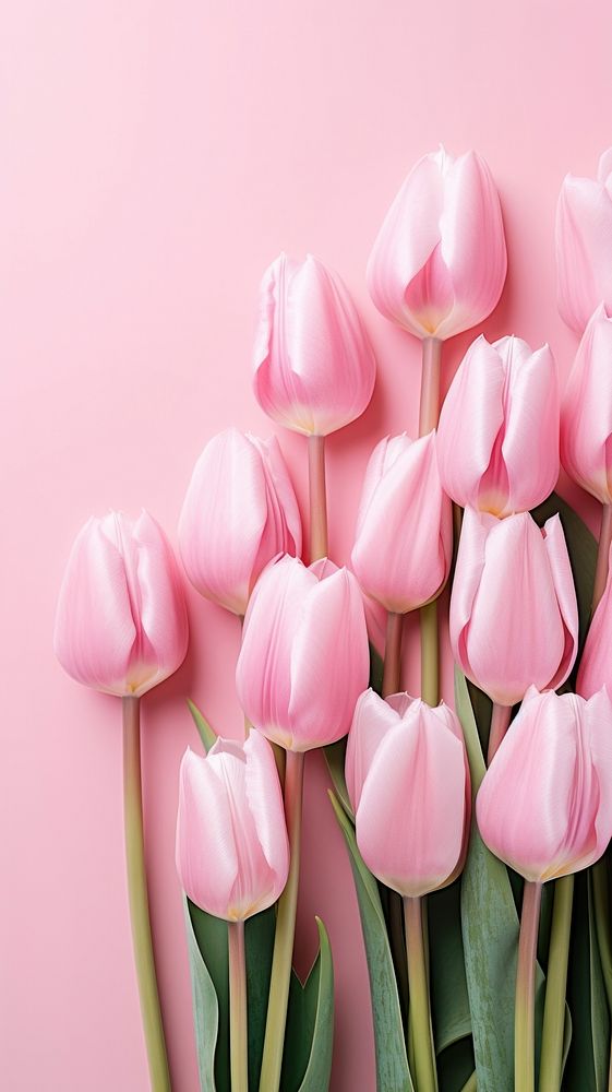  Pink tulips blossom flower petal. AI generated Image by rawpixel.