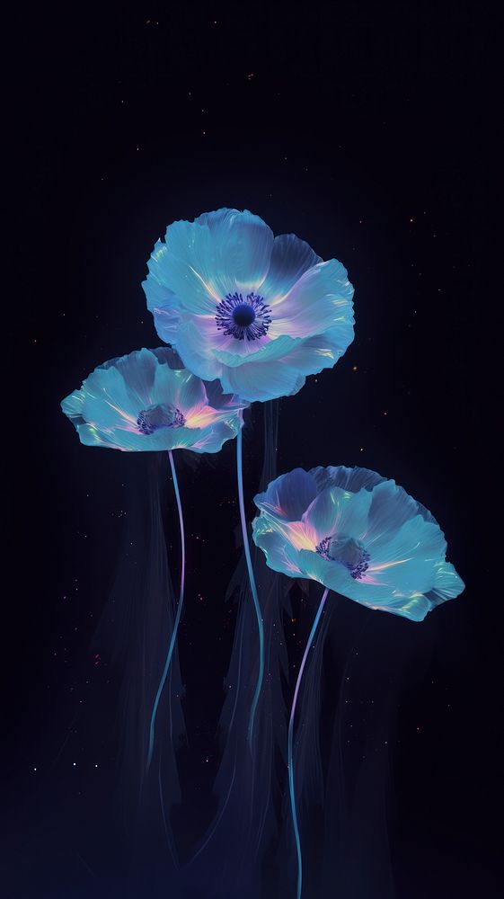  Poppy flower plant space inflorescence. AI generated Image by rawpixel.