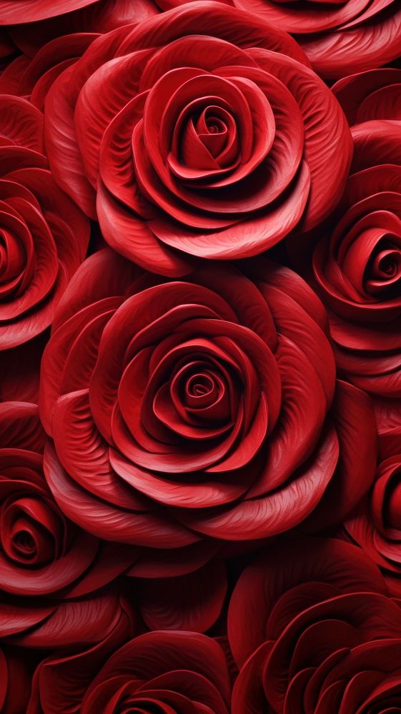  Red rose pattern flower plant. AI generated Image by rawpixel.