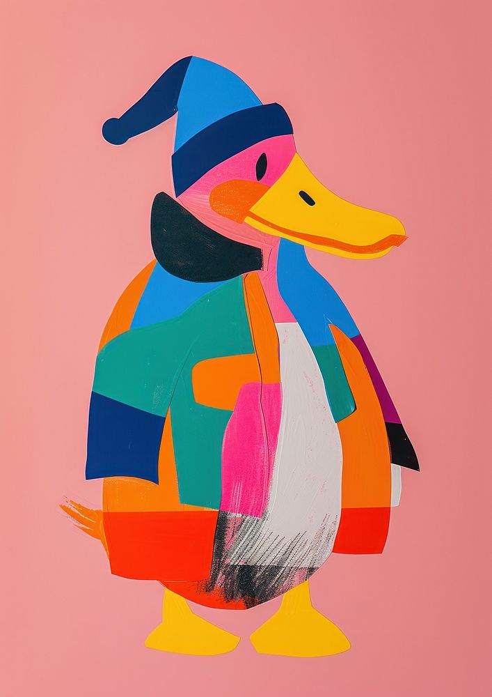 Duck wizard costume animal art painting.