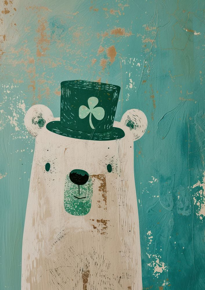 Art painting green bear.