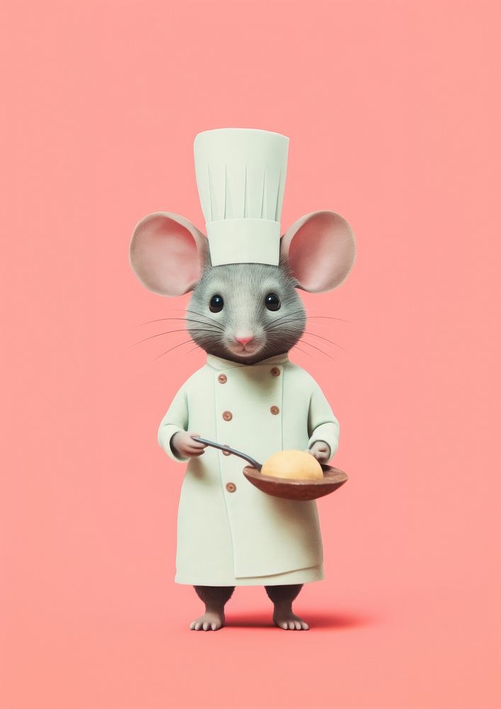 Mouse with chef costume rat rodent mammal.