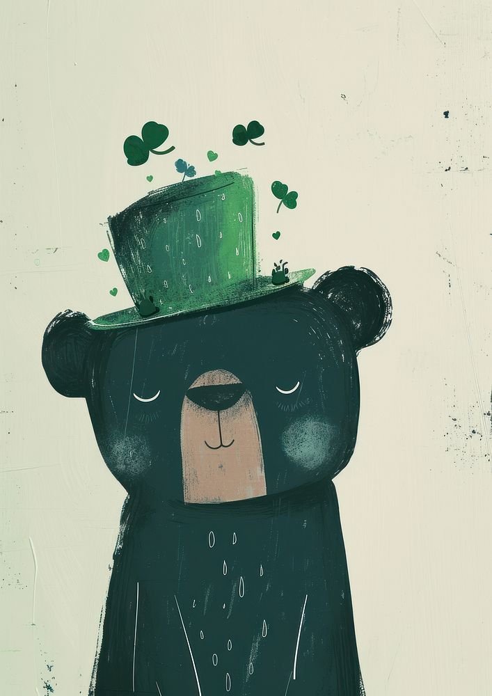 Art green bear representation.
