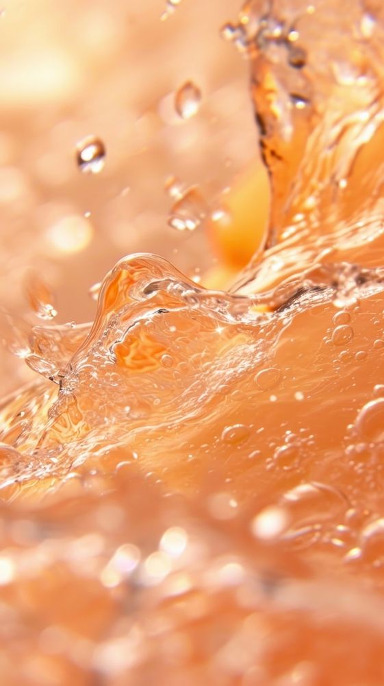 Sparking water with peach macro photography backgrounds medication.