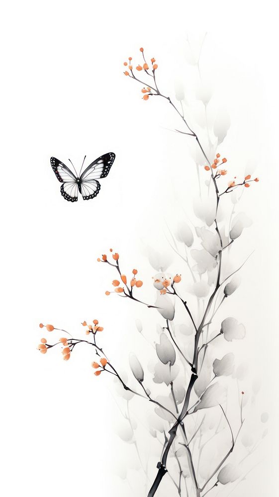 Flower butterfly pattern drawing.