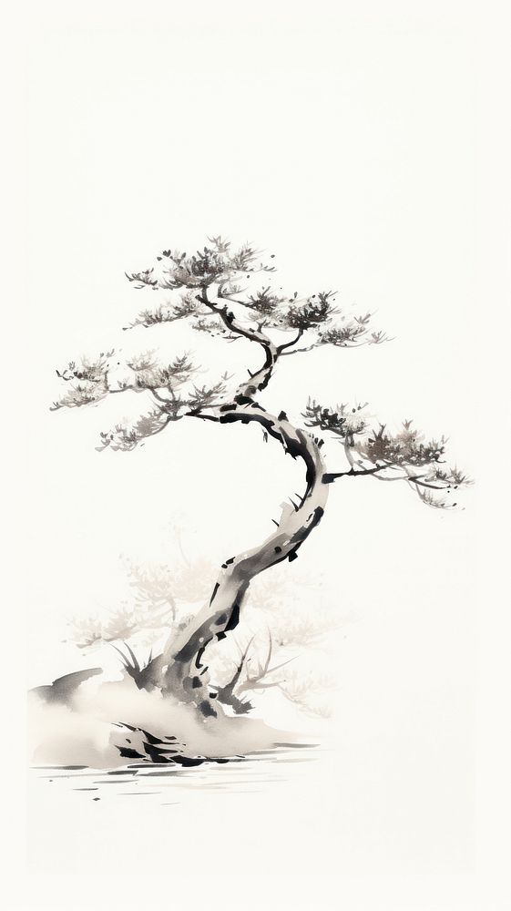 Plant painting drawing bonsai.