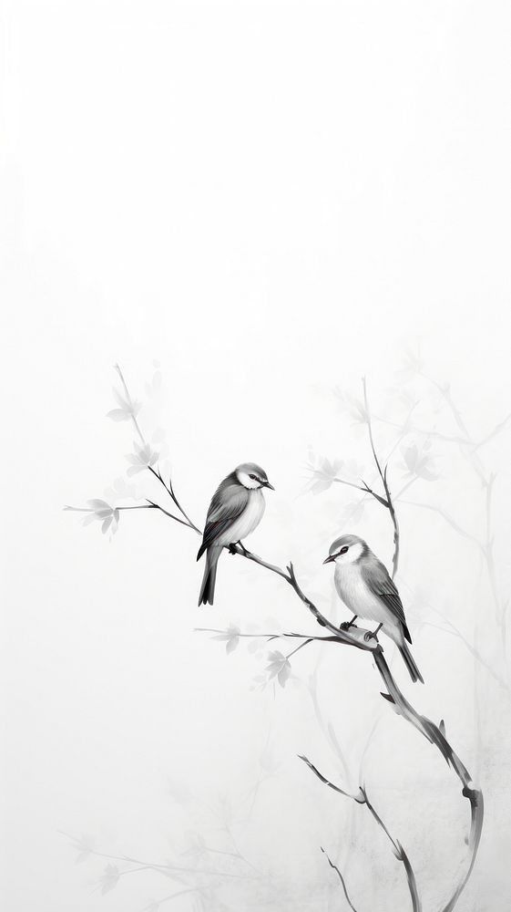 Bird drawing animal branch.