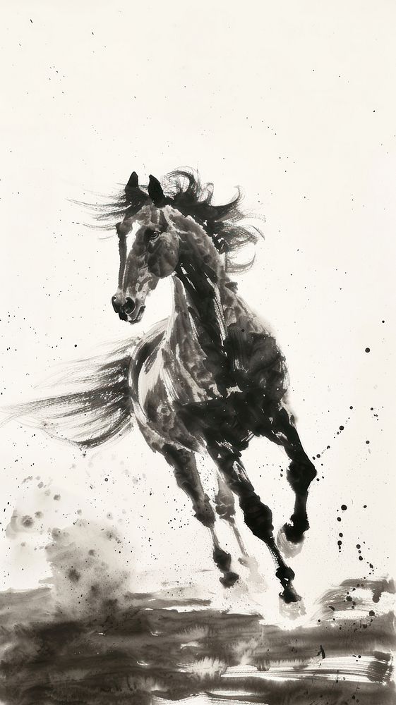 Horse stallion drawing animal.