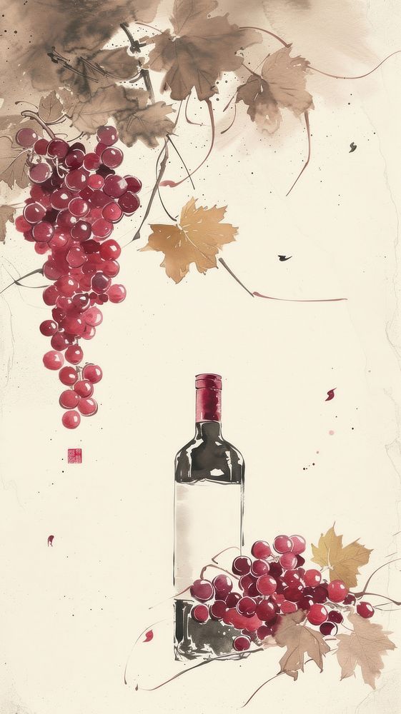 Bottle grapes wine drink.