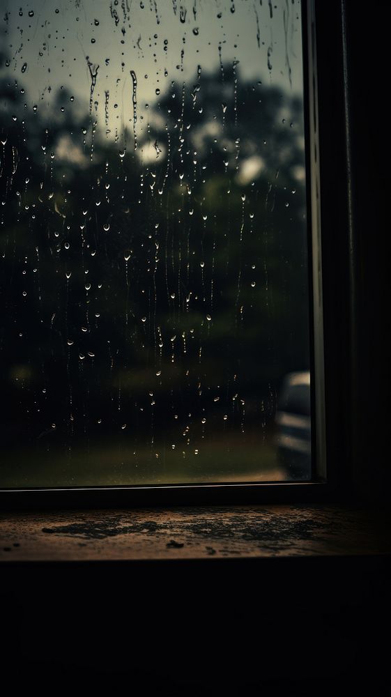  Water drops on the glass nature window rain. AI generated Image by rawpixel.