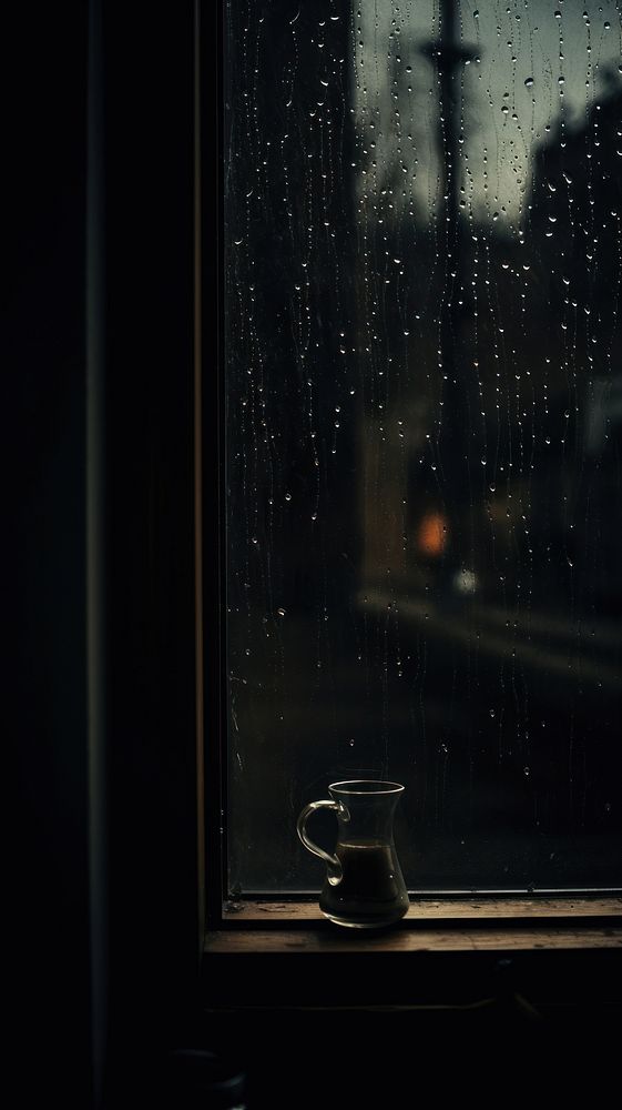 Water drops on the glass windowsill architecture transparent. AI generated Image by rawpixel.