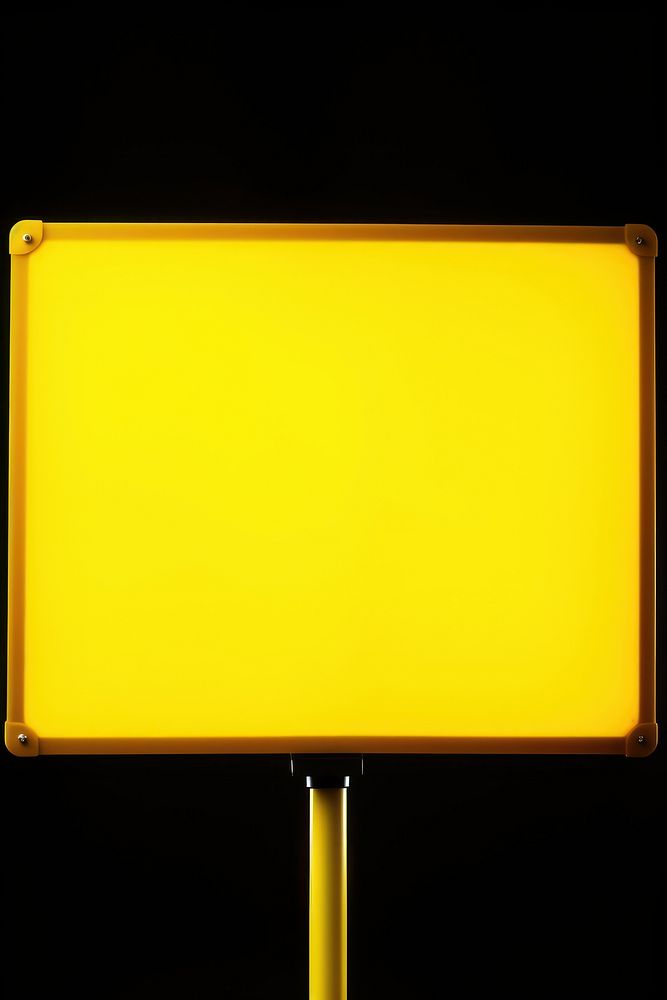 A blank yellow road sign reasy for text lamp illuminated technology.