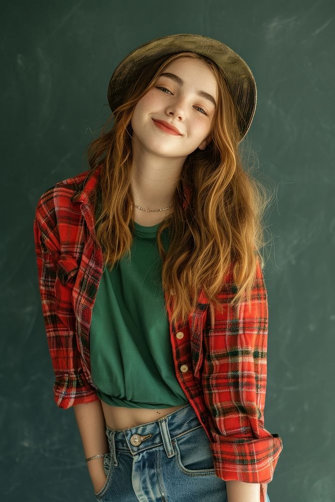American teenager girl photography portrait smile.