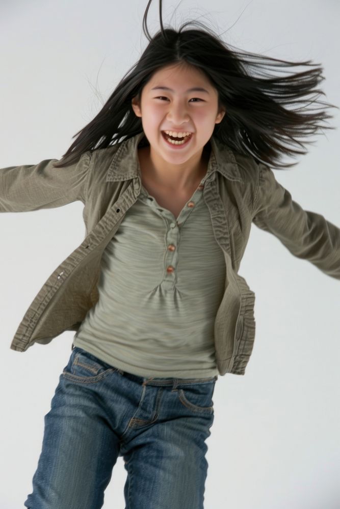 Asian teenager girl laughing smile happy.