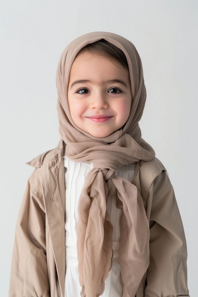 Saudi Arabia girl cheerful fashion scarf.
