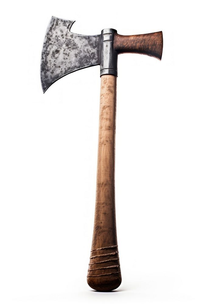 An ax weapon tool white background.