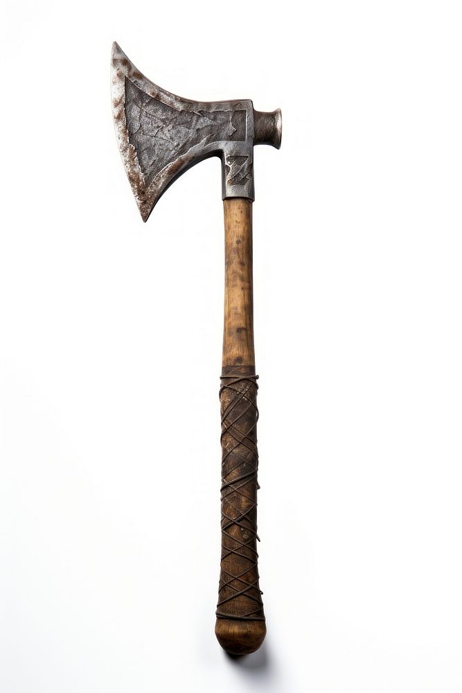 An ax weapon tool white background.