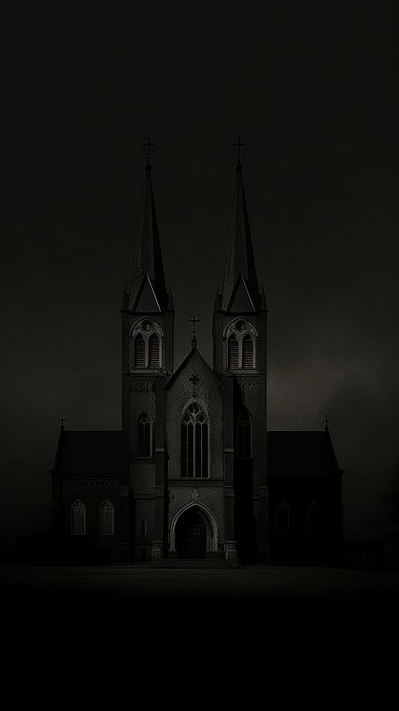  Dark gothic style church architecture building outdoors. AI generated Image by rawpixel.