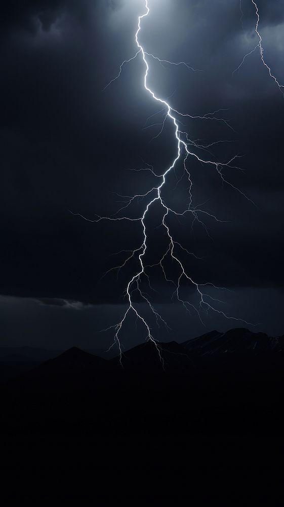  Lightning storm thunderstorm outdoors nature. AI generated Image by rawpixel.