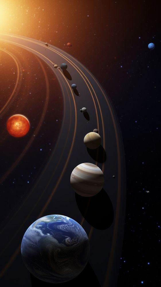  Sun in solar system astronomy universe planet. AI generated Image by rawpixel.