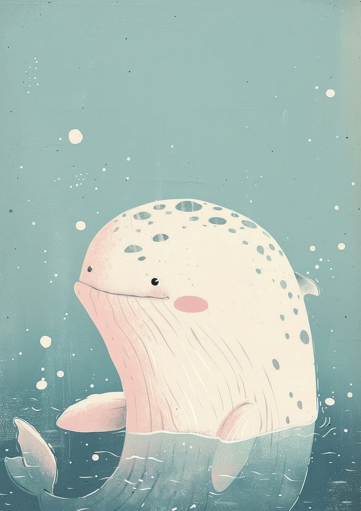 Whale holding box animal art underwater.