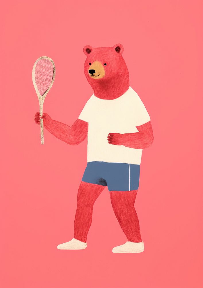 Tennis sports racket bear.