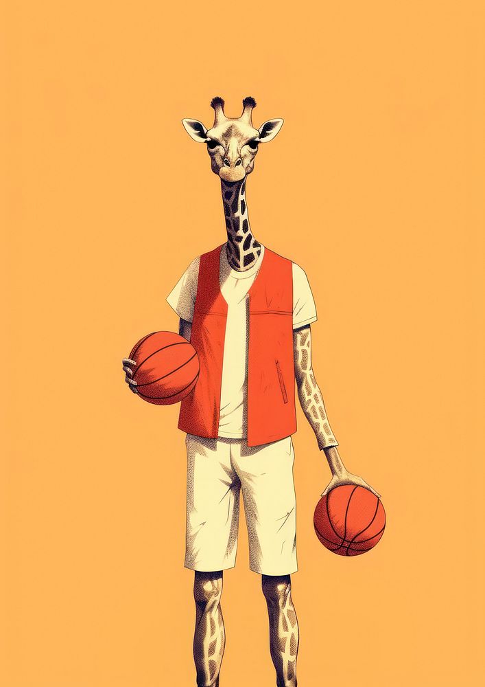Basketball giraffe sports adult.