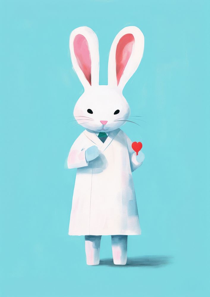 Nurse rabbit character illustration cartoon cute representation.