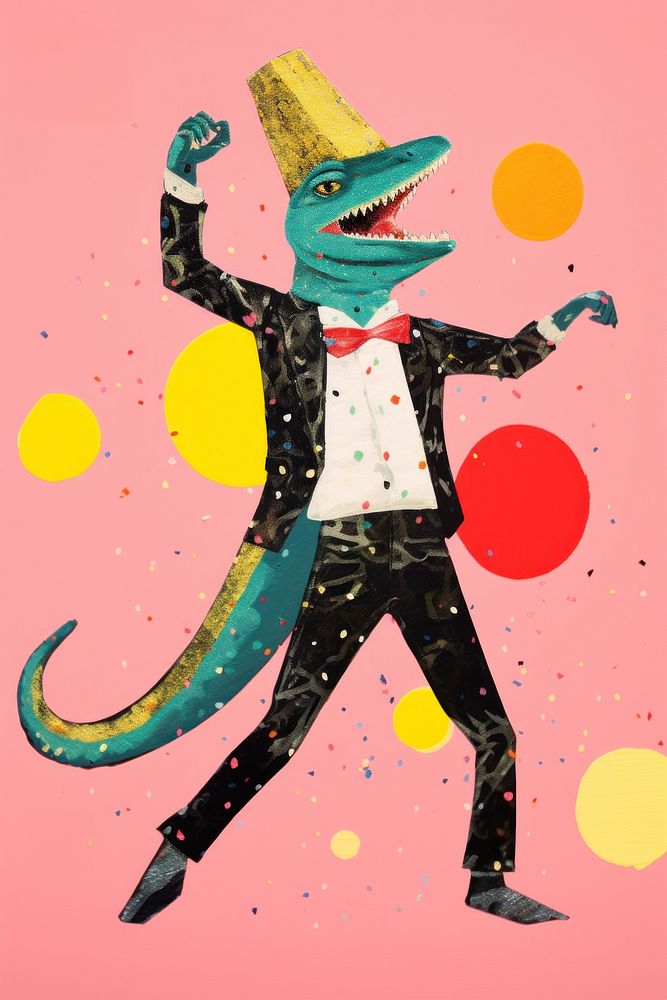 Lizard Party painting representation celebration.