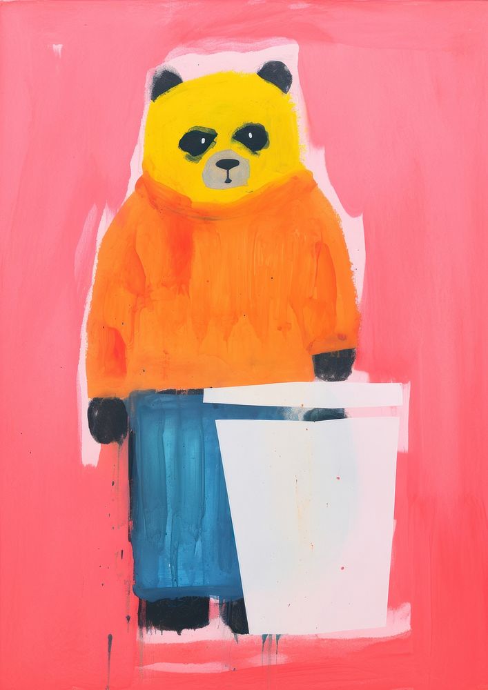 Bear art painting mammal.