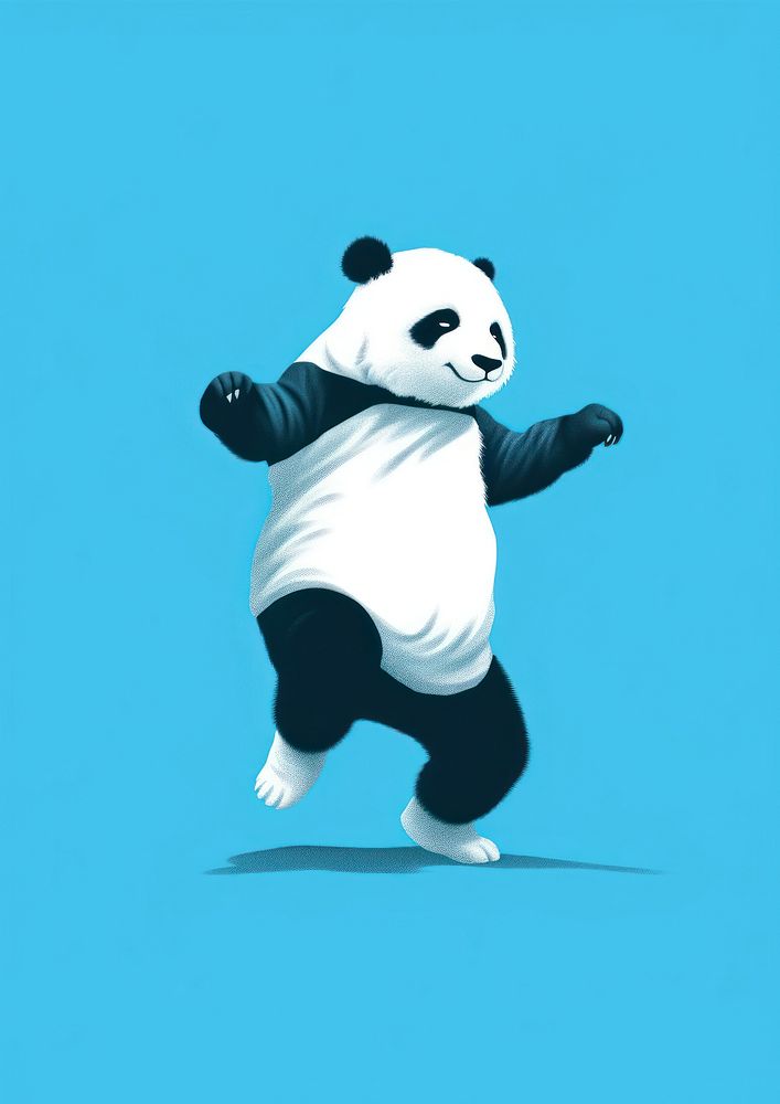 Panda dancing mammal animal bear.