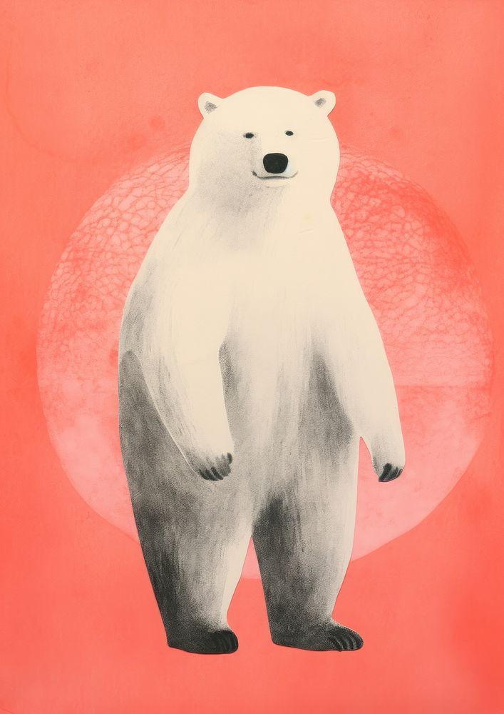 Polar bear illustration holding earth mammal animal representation.