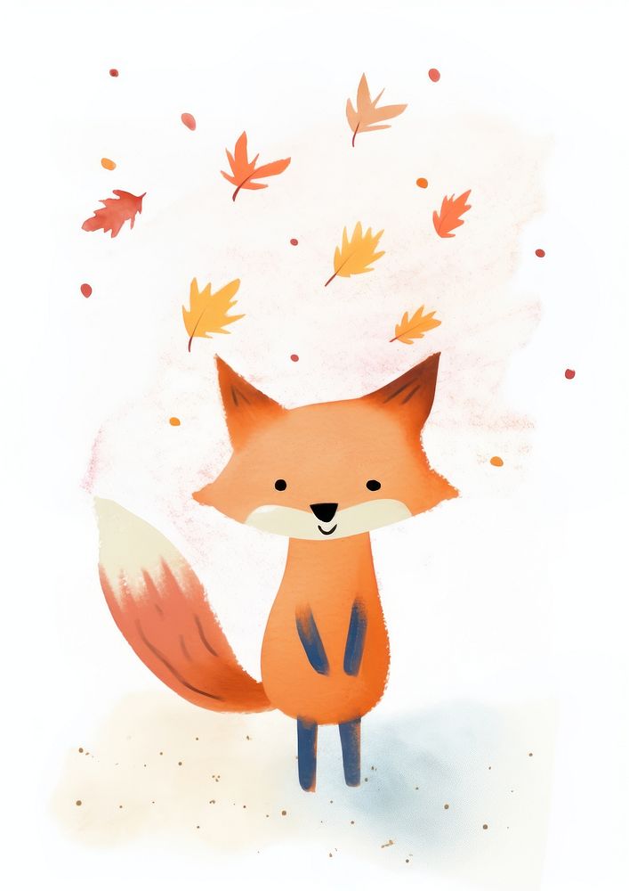 Fox with autumn tree outdoors animal nature.