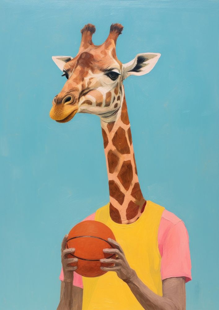 Giraffe basketball animal mammal.