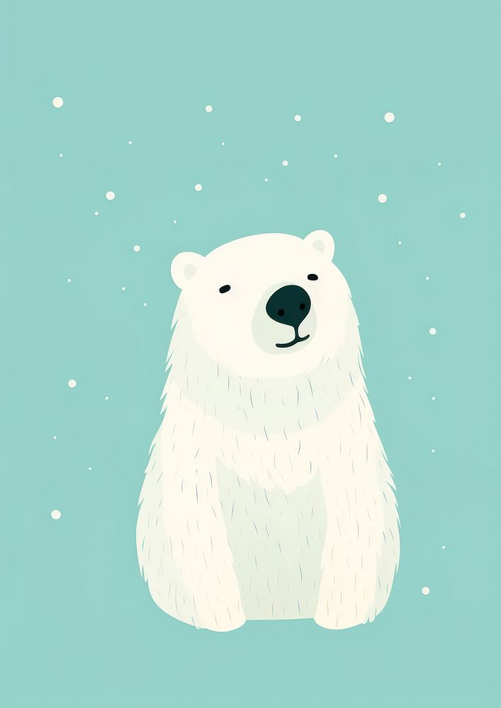 Polar bear with winter custom mammal animal cute.