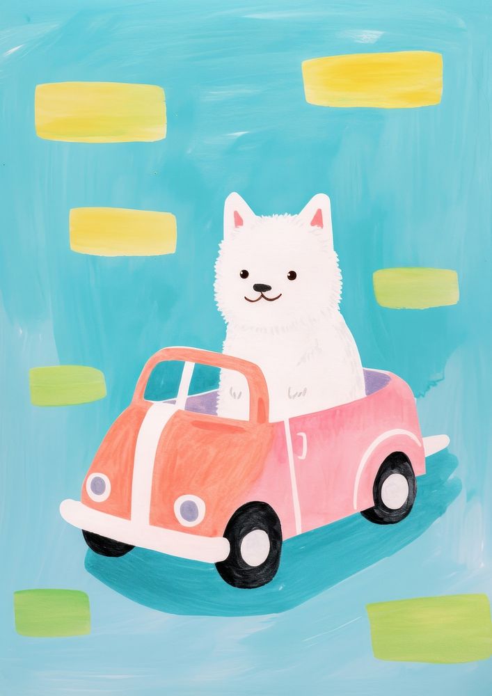 Cat driving car painting mammal | Premium Photo Illustration - rawpixel