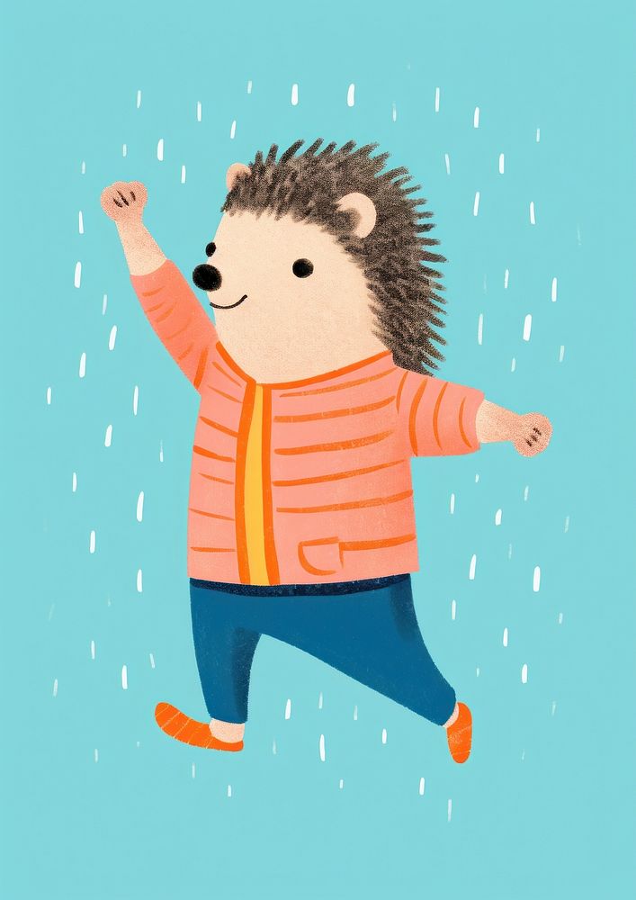 Hedgehog student cartoon mammal animal.