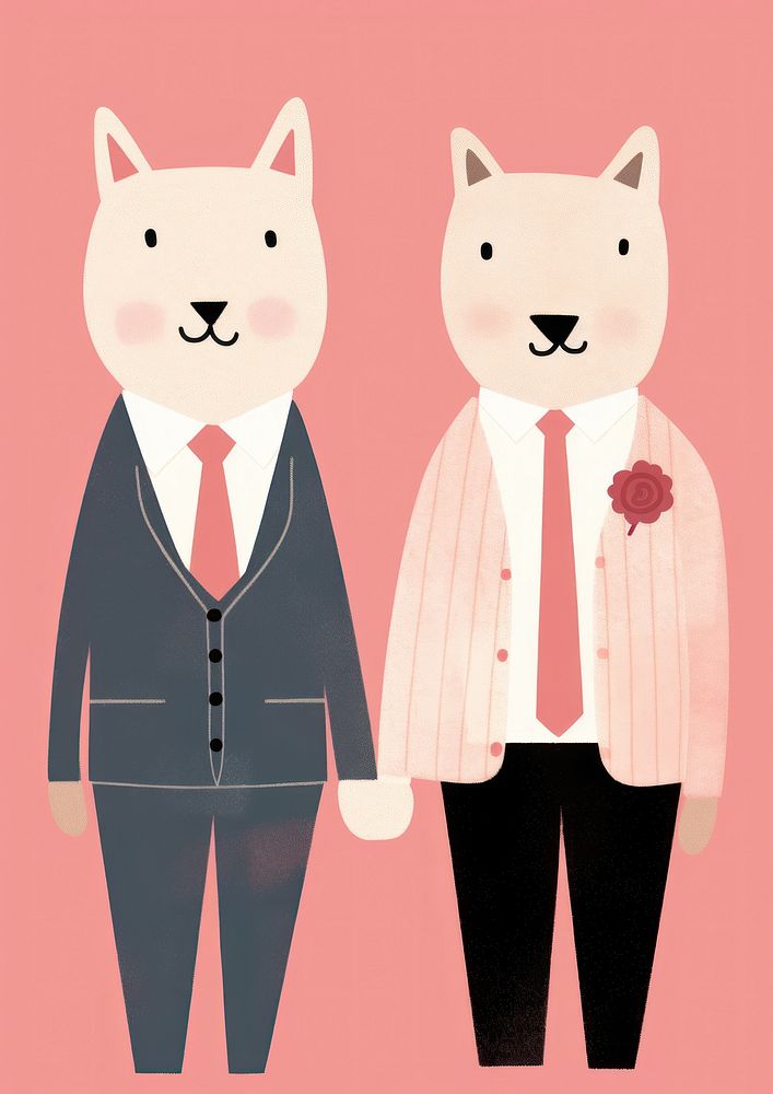 Couple bear wedding representation togetherness celebration.