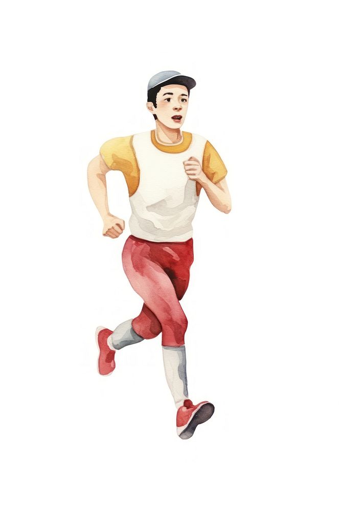 Running man running white background determination. AI generated Image by rawpixel.